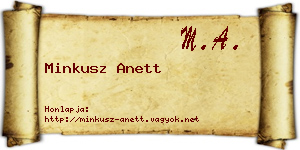 Minkusz Anett névjegykártya